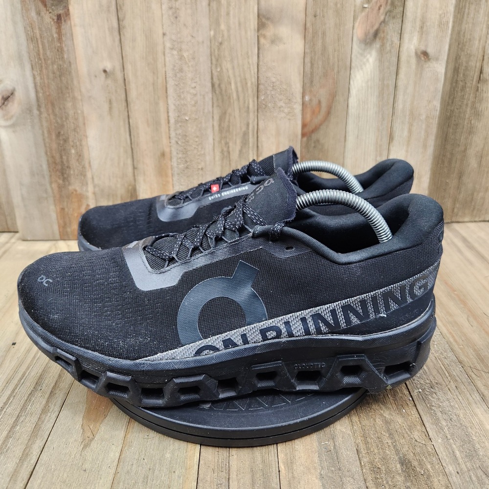 On Running Cloudmonster Mens size 10.5 Triple Black Running Shoes 3ME10121043
